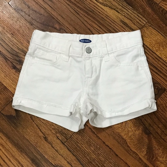 Old Navy White Denim Jean Shorts 
Small 6 / 7 Girls 
Elastic Adjustable Waist - Picture 2 of 11